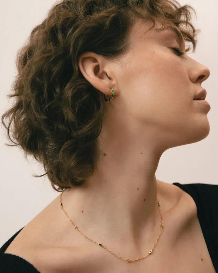 ALOHAS Jewelry Women Orlop 8211 Gold And Green Earrings