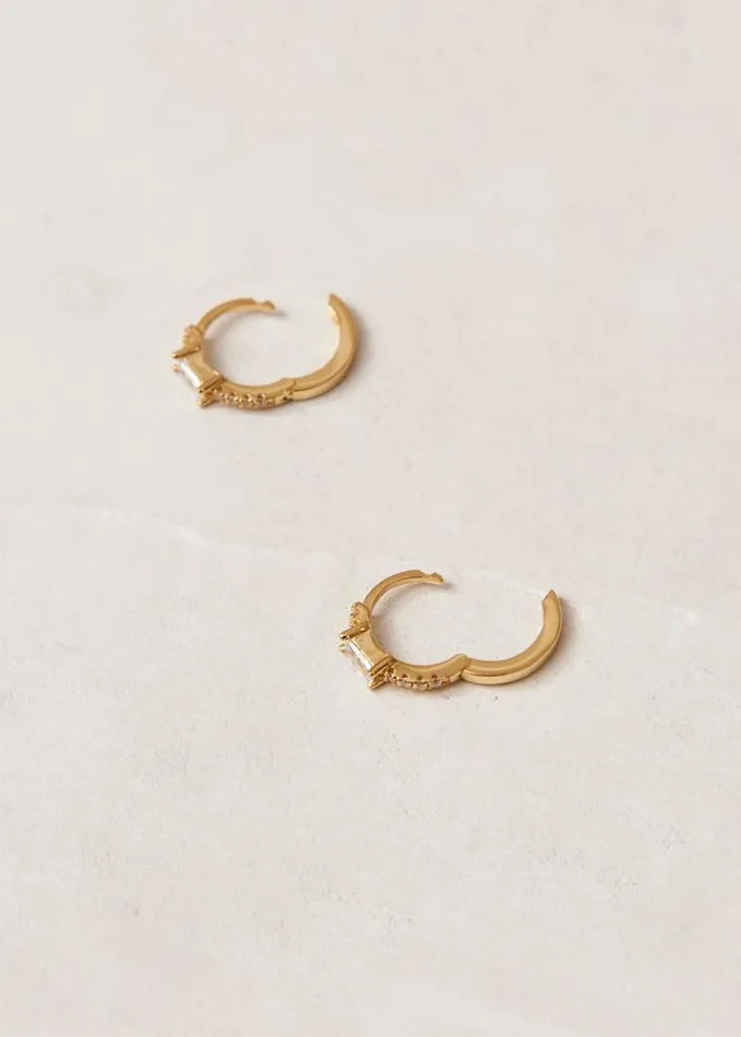 ALOHAS Jewelry Women Plato 8211 Clear Crystal Gold Earrings
