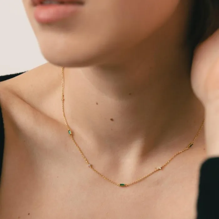 ALOHAS Jewelry Women Tamarillo 8211 Gold And Green Necklace