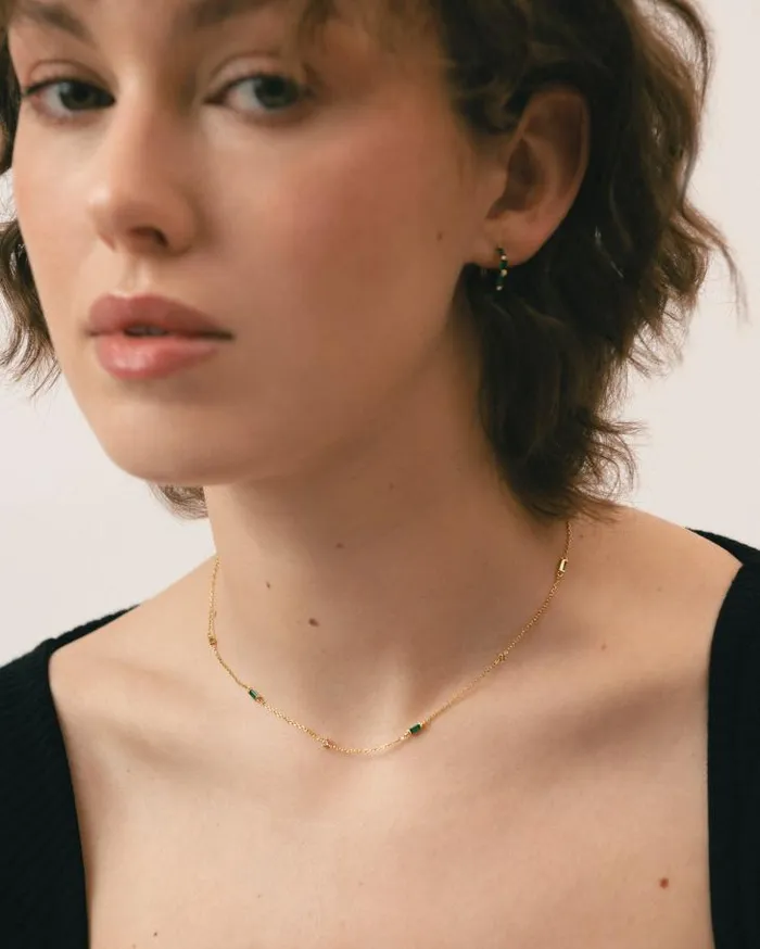 ALOHAS Jewelry Women Tamarillo 8211 Gold And Green Necklace