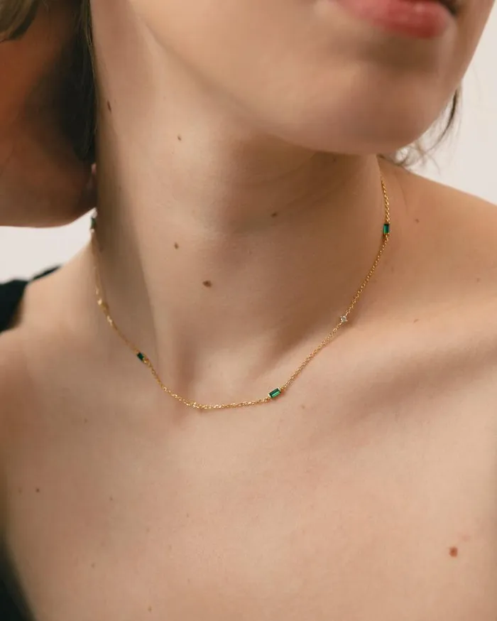ALOHAS Jewelry Women Tamarillo 8211 Gold And Green Necklace