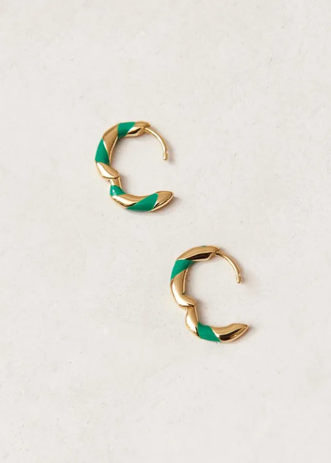 ALOHAS Jewelry Women Tin 8211 Gold And Green Earrings
