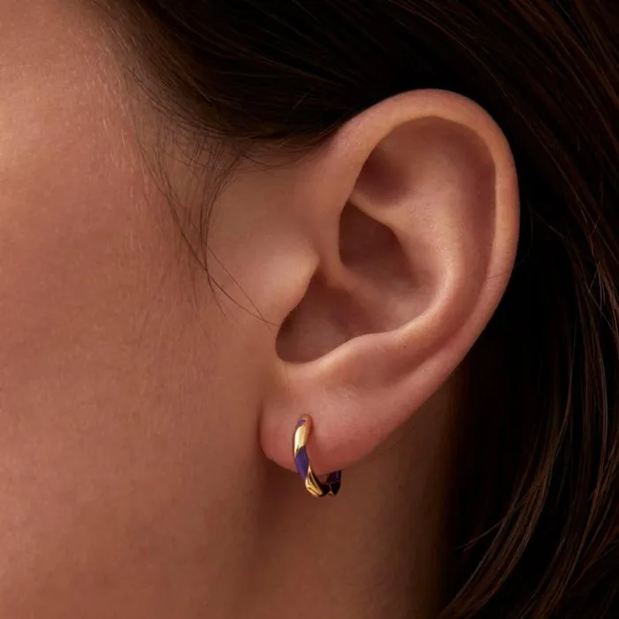 ALOHAS Jewelry Women Tin 8211 Gold And Purple Earrings