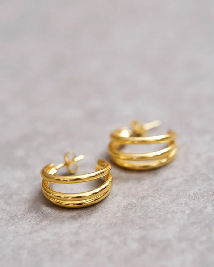 ALOHAS Jewelry Women Trilogy 8211 Gold Earrings