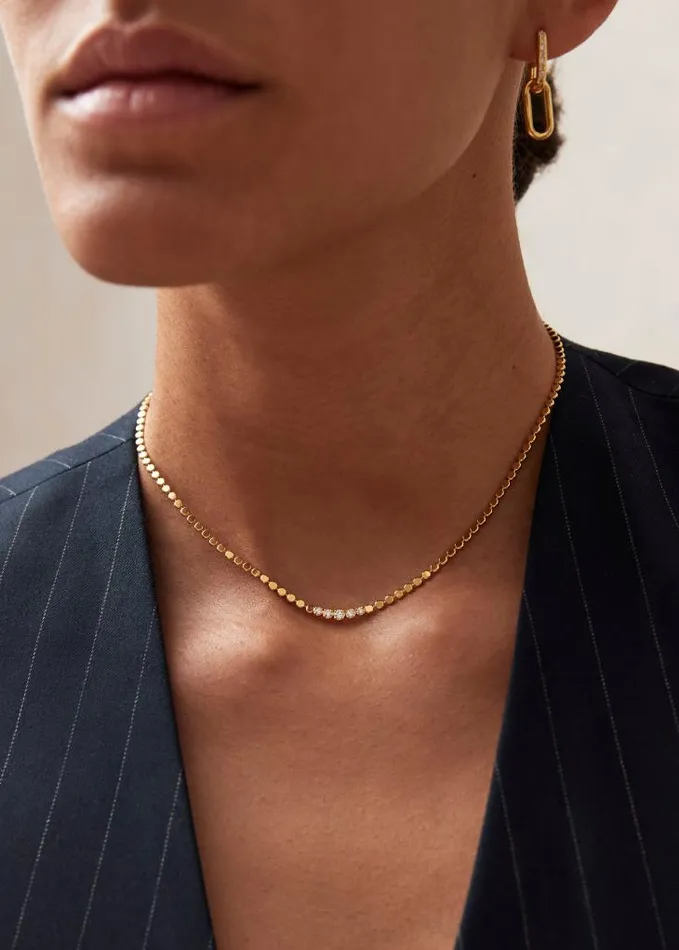 ALOHAS Jewelry Women Wilda 8211 Gold Necklace With Crystals