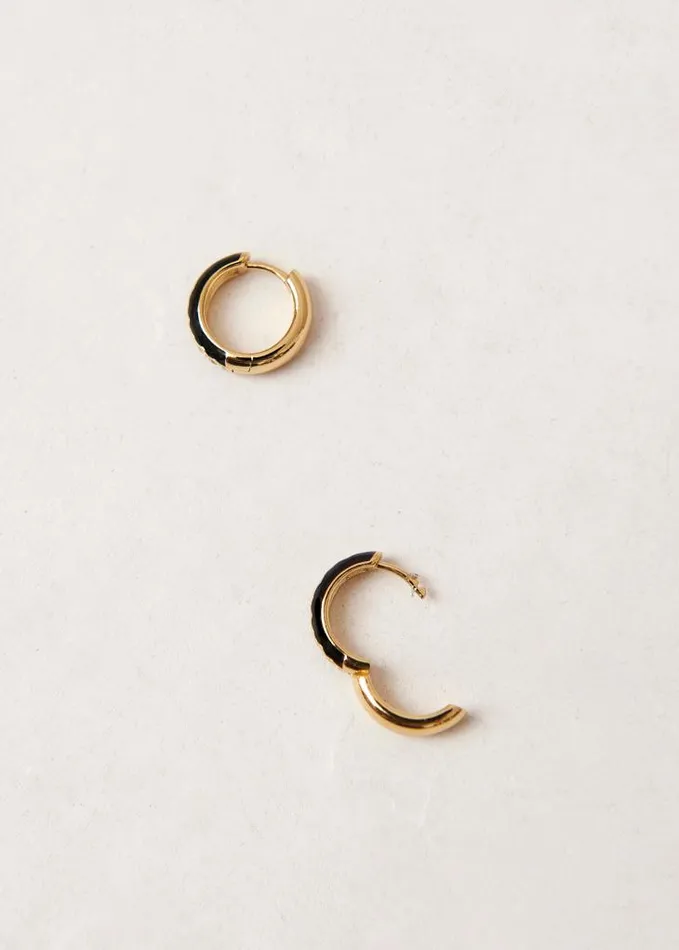 ALOHAS Jewelry Women Winnie 8211 Gold And Black Earrings