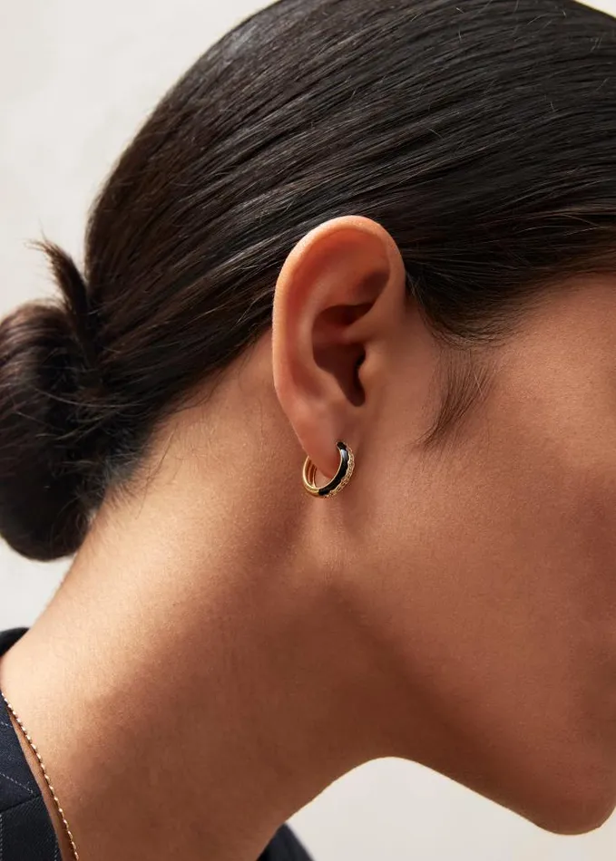 ALOHAS Jewelry Women Winnie 8211 Gold And Black Earrings