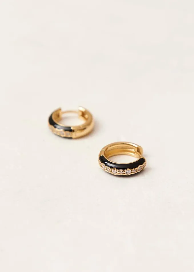 ALOHAS Jewelry Women Winnie 8211 Gold And Black Earrings