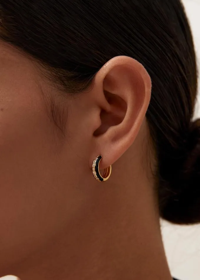 ALOHAS Jewelry Women Winnie 8211 Gold And Black Earrings
