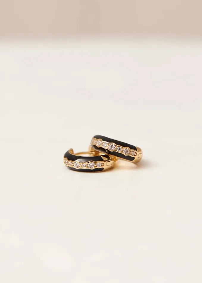 ALOHAS Jewelry Women Winnie 8211 Gold And Black Earrings