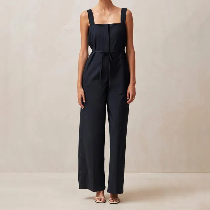 ALOHAS Jumpsuits Women Ingrid 8211 Navy Pinstripe Jumpsuit