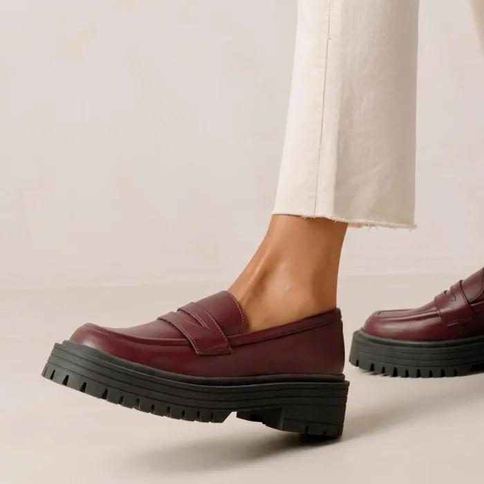 ALOHAS Loafers Women Mask 8211 Purple Vegan Leather Loafers