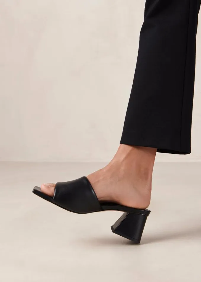 ALOHAS Mules Women Brushed 8211 Black Leather Sandals