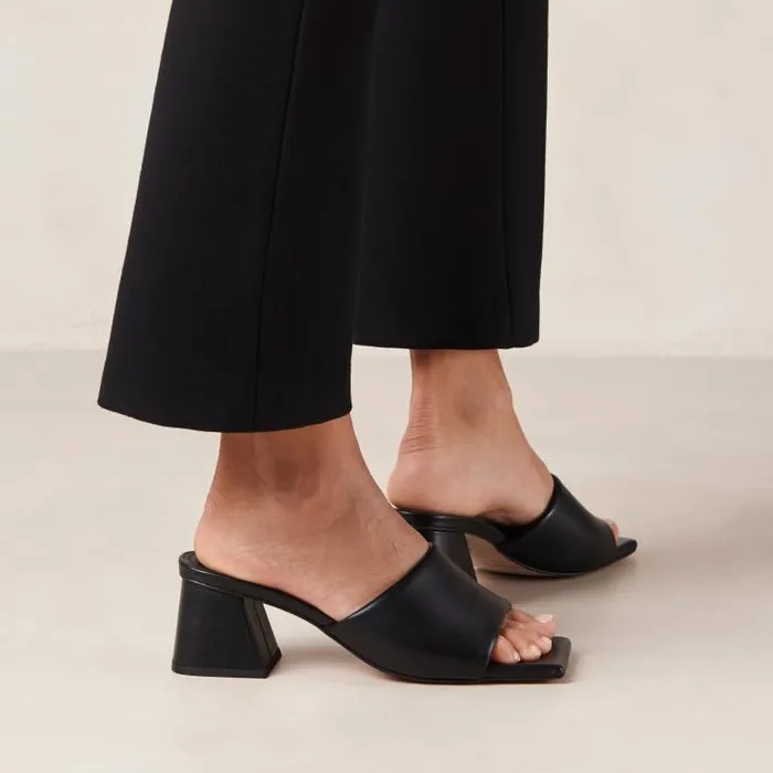 ALOHAS Mules Women Brushed 8211 Black Leather Sandals