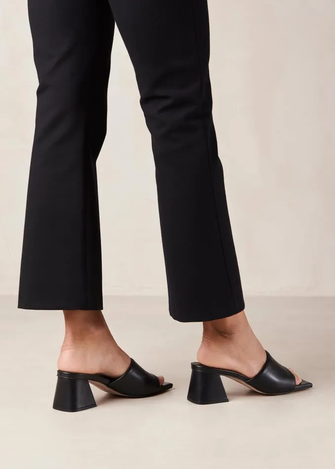 ALOHAS Mules Women Brushed 8211 Black Leather Sandals