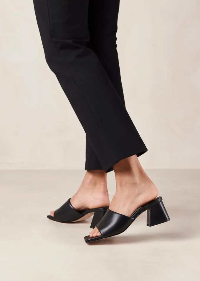 ALOHAS Mules Women Brushed 8211 Black Leather Sandals