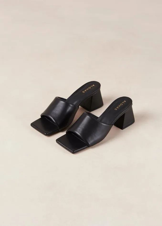 ALOHAS Mules Women Brushed 8211 Black Leather Sandals