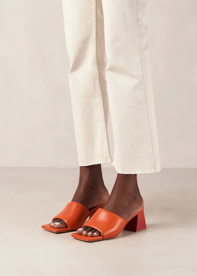 ALOHAS Mules Women Brushed Degrad 8211 Pink And Orange Leather Sandals
