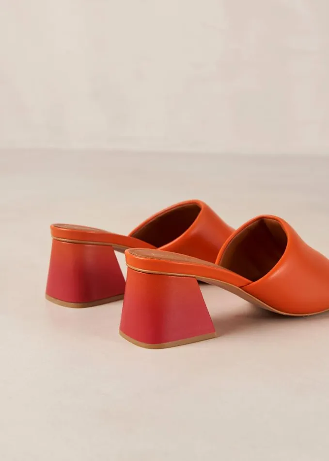 ALOHAS Mules Women Brushed Degrad 8211 Pink And Orange Leather Sandals