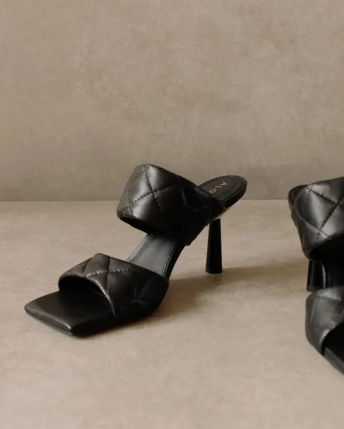 ALOHAS Mules Women Conner 8211 Black Leather Sandals