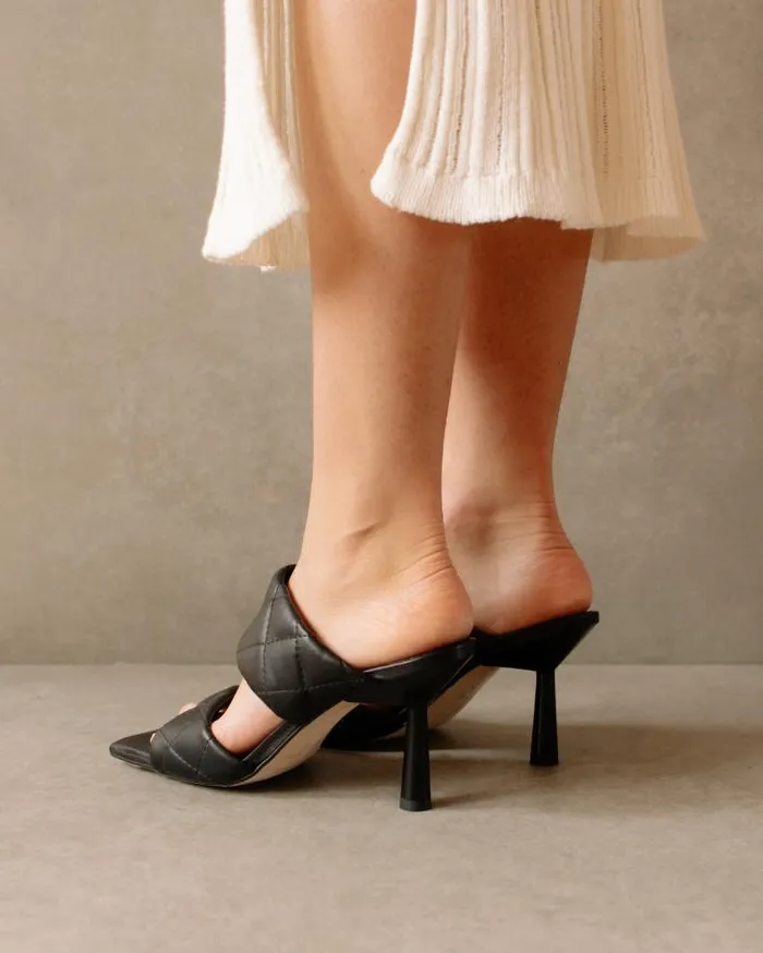 ALOHAS Mules Women Conner 8211 Black Leather Sandals