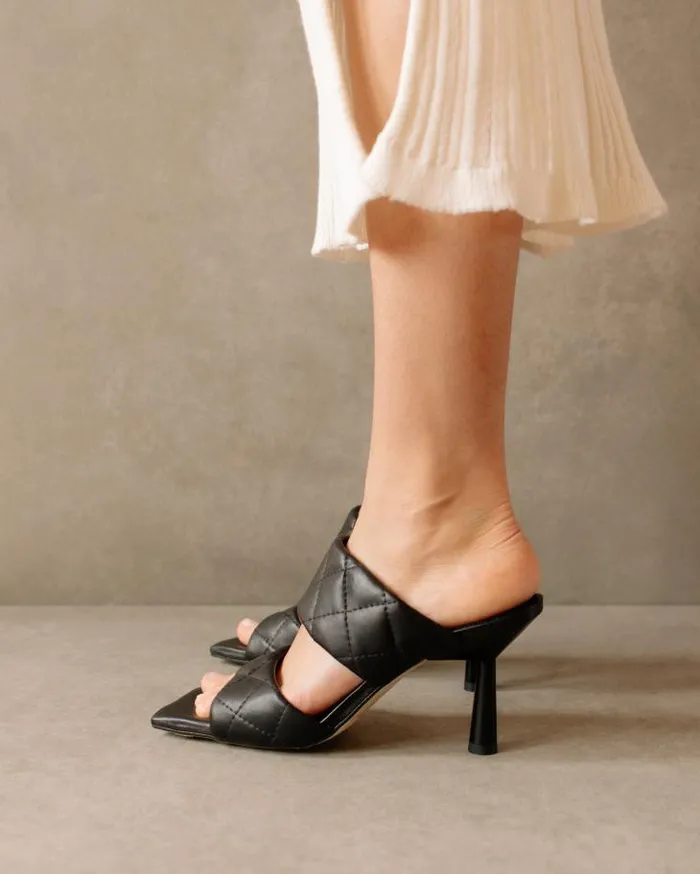 ALOHAS Mules Women Conner 8211 Black Leather Sandals
