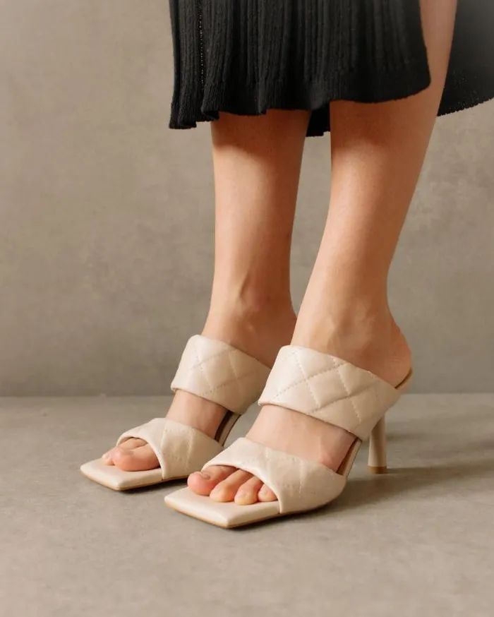 ALOHAS Mules Women Conner 8211 White Leather Sandals