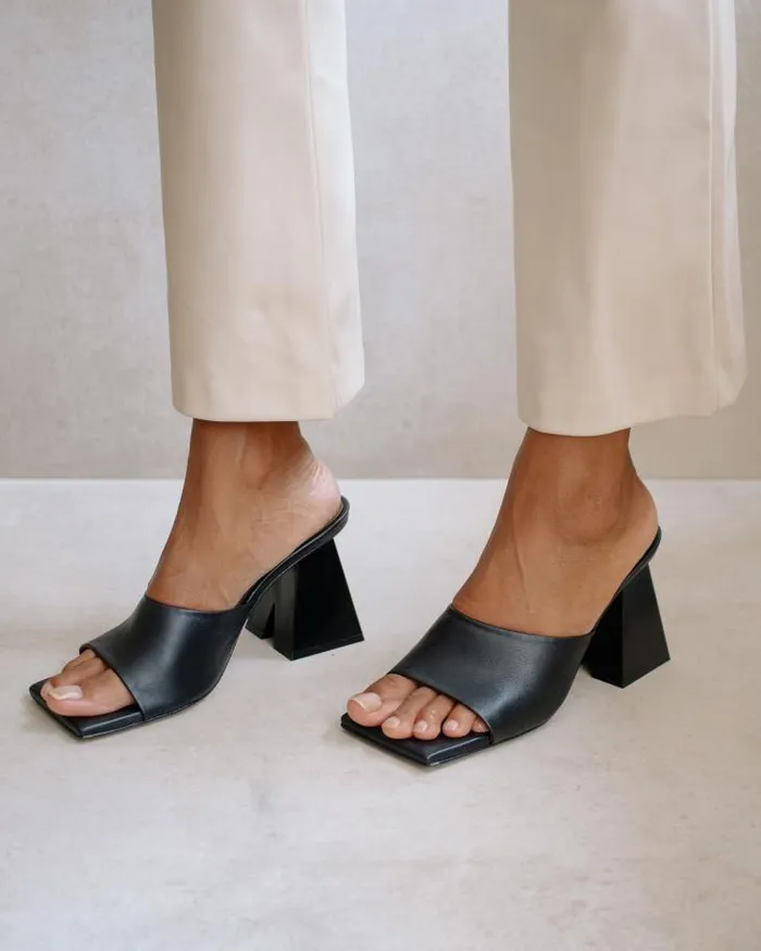 ALOHAS Mules Women Dune 8211 Black Leather Sandals