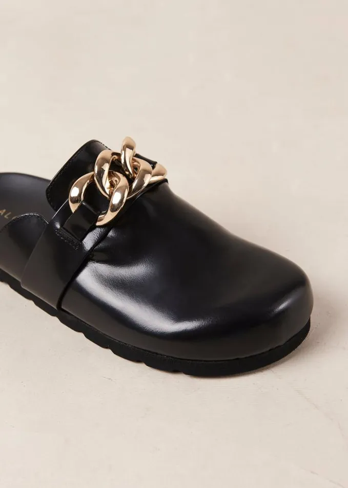 ALOHAS Mules Women Fireplace 8211 Black Leather Clogs