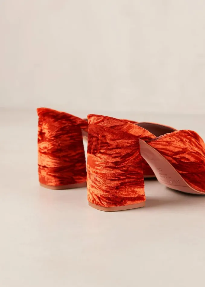 ALOHAS Mules Women Frenchie 8211 Orange Velvet Mules