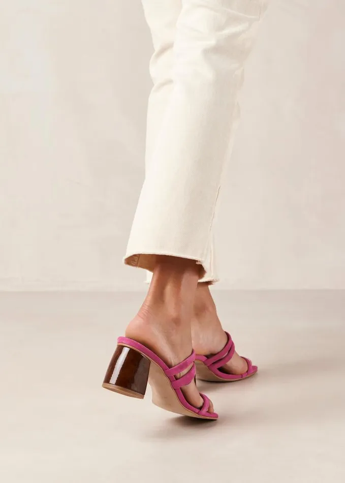 ALOHAS Mules Women Indiana 8211 Pink Leather Sandals