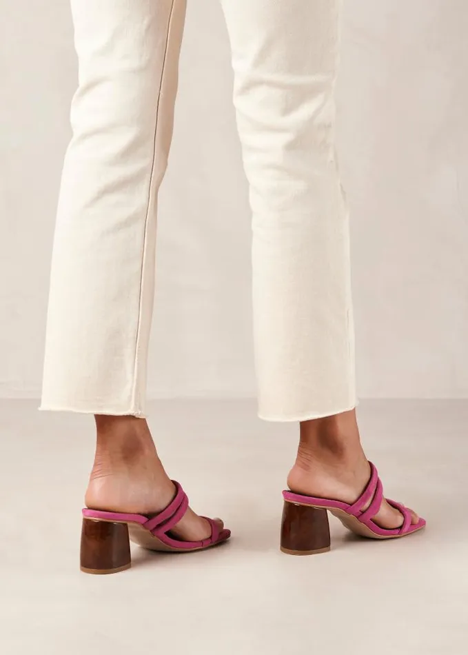 ALOHAS Mules Women Indiana 8211 Pink Leather Sandals