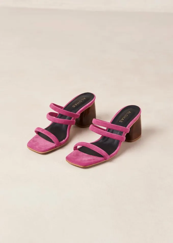 ALOHAS Mules Women Indiana 8211 Pink Leather Sandals