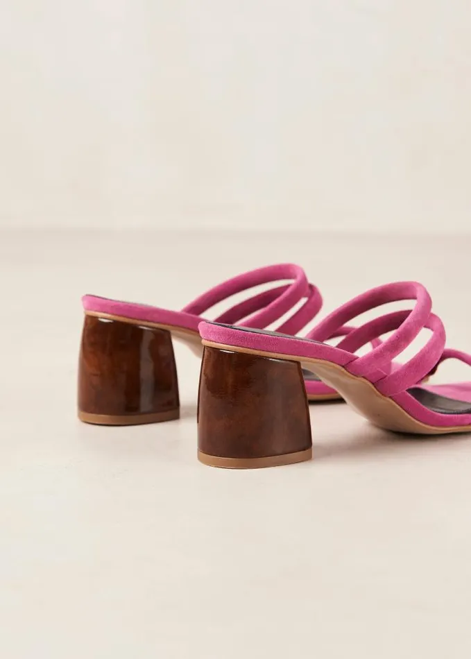 ALOHAS Mules Women Indiana 8211 Pink Leather Sandals