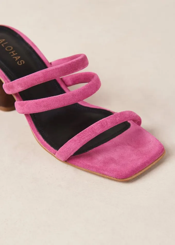 ALOHAS Mules Women Indiana 8211 Pink Leather Sandals