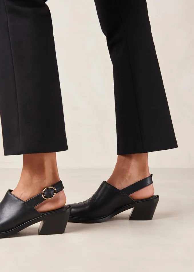 ALOHAS Mules Women Jet 8211 Black Leather Mules