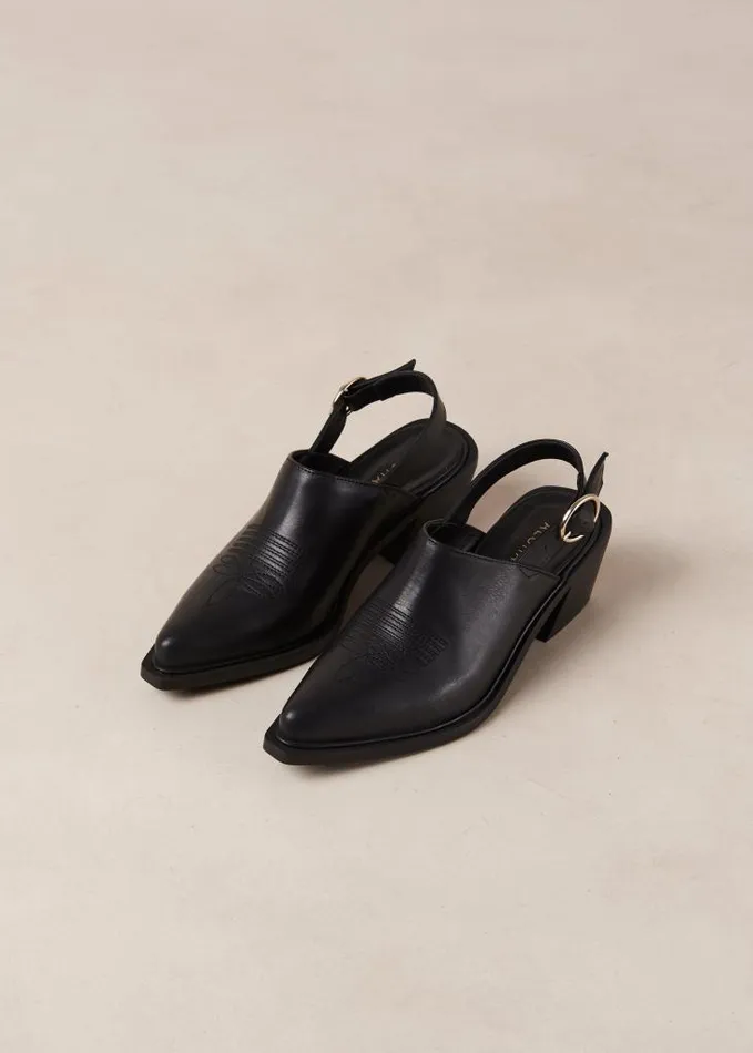 ALOHAS Mules Women Jet 8211 Black Leather Mules