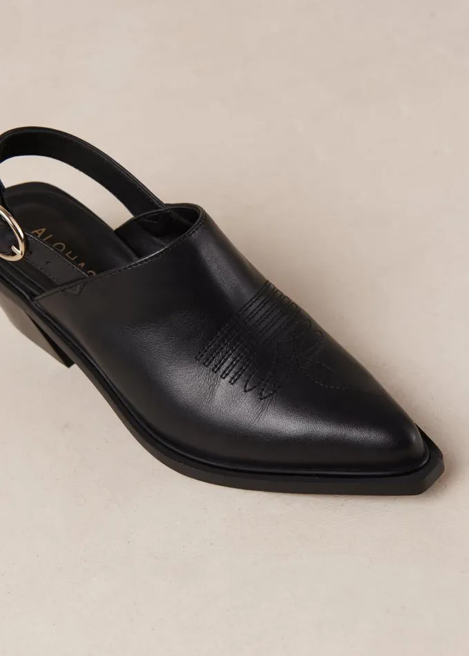 ALOHAS Mules Women Jet 8211 Black Leather Mules