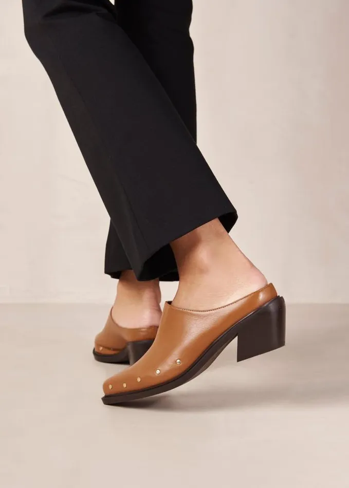 ALOHAS Mules Women Lorenzo 8211 Brown Leather Mules