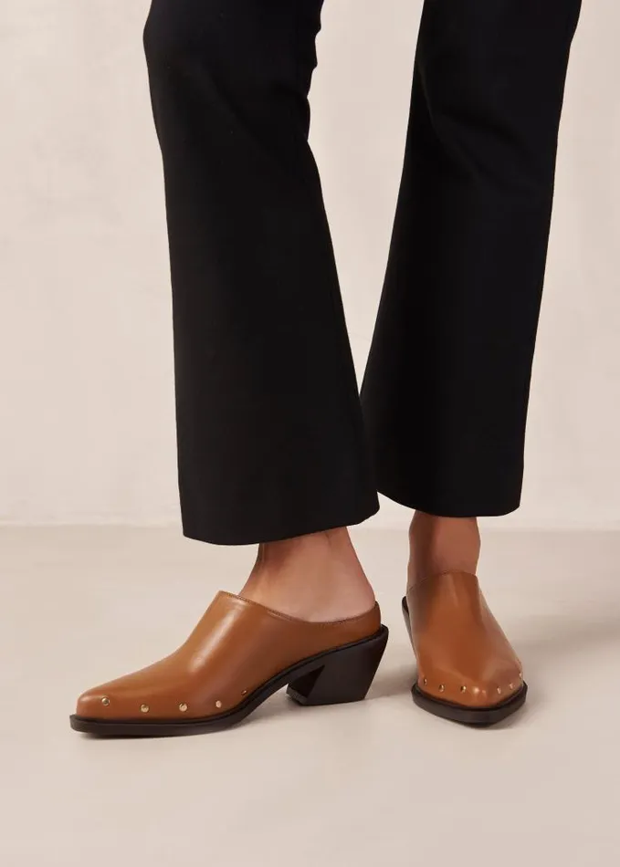 ALOHAS Mules Women Lorenzo 8211 Brown Leather Mules