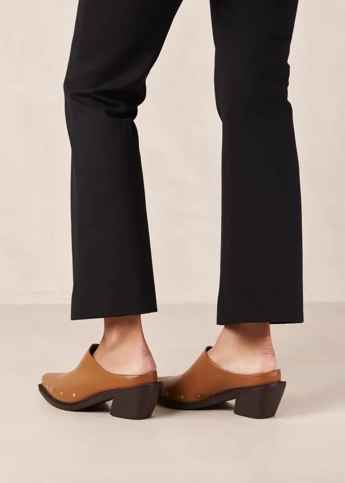 ALOHAS Mules Women Lorenzo 8211 Brown Leather Mules