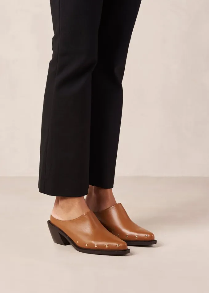 ALOHAS Mules Women Lorenzo 8211 Brown Leather Mules