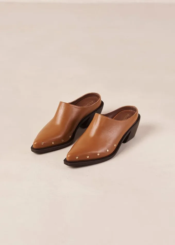 ALOHAS Mules Women Lorenzo 8211 Brown Leather Mules
