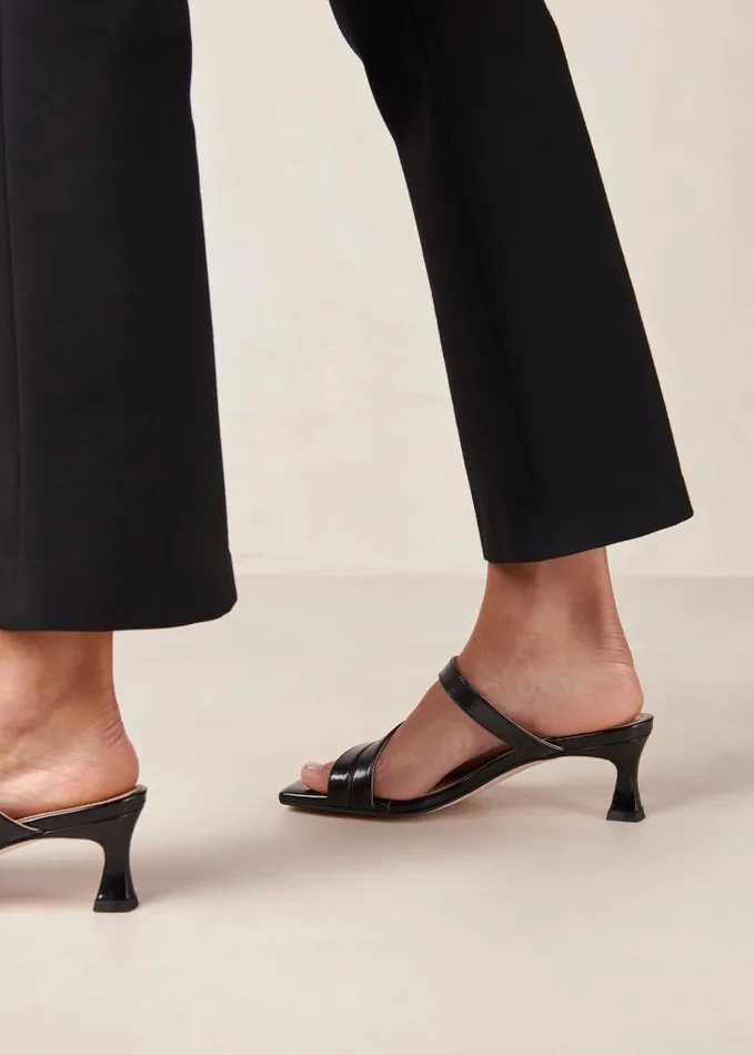 ALOHAS Mules Women Sonny 8211 Black Patent Vegan Leather Mules