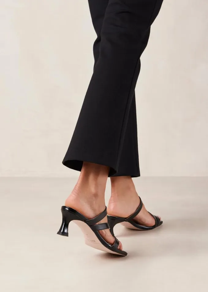 ALOHAS Mules Women Sonny 8211 Black Patent Vegan Leather Mules