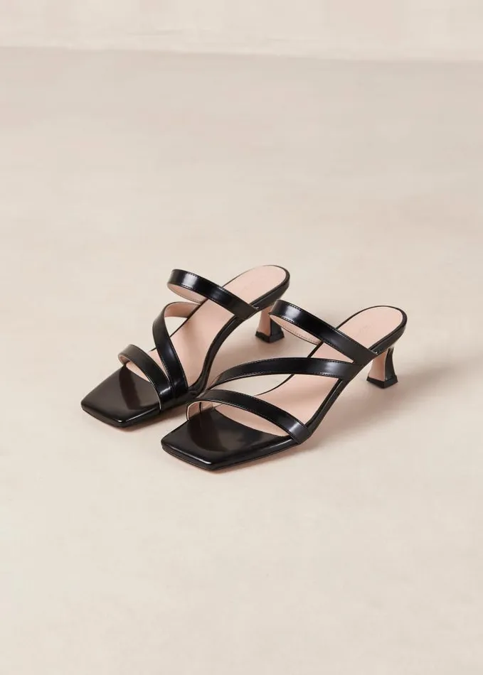 ALOHAS Mules Women Sonny 8211 Black Patent Vegan Leather Mules