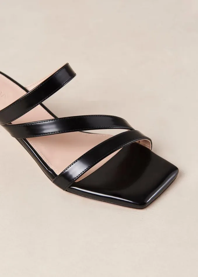 ALOHAS Mules Women Sonny 8211 Black Patent Vegan Leather Mules