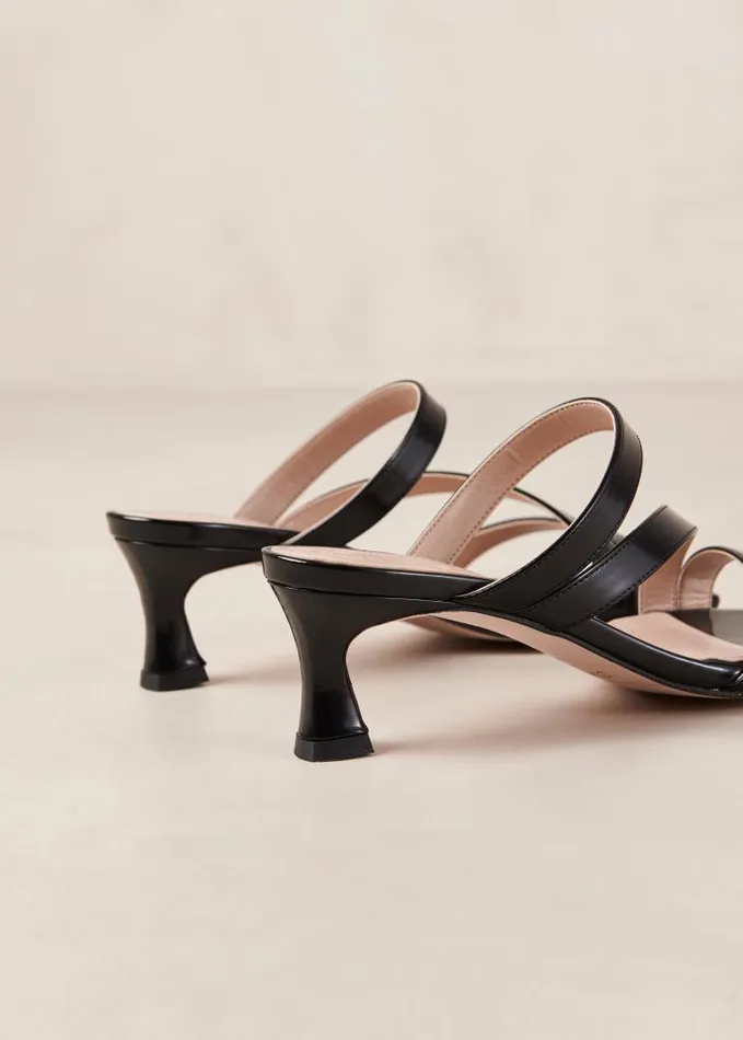 ALOHAS Mules Women Sonny 8211 Black Patent Vegan Leather Mules