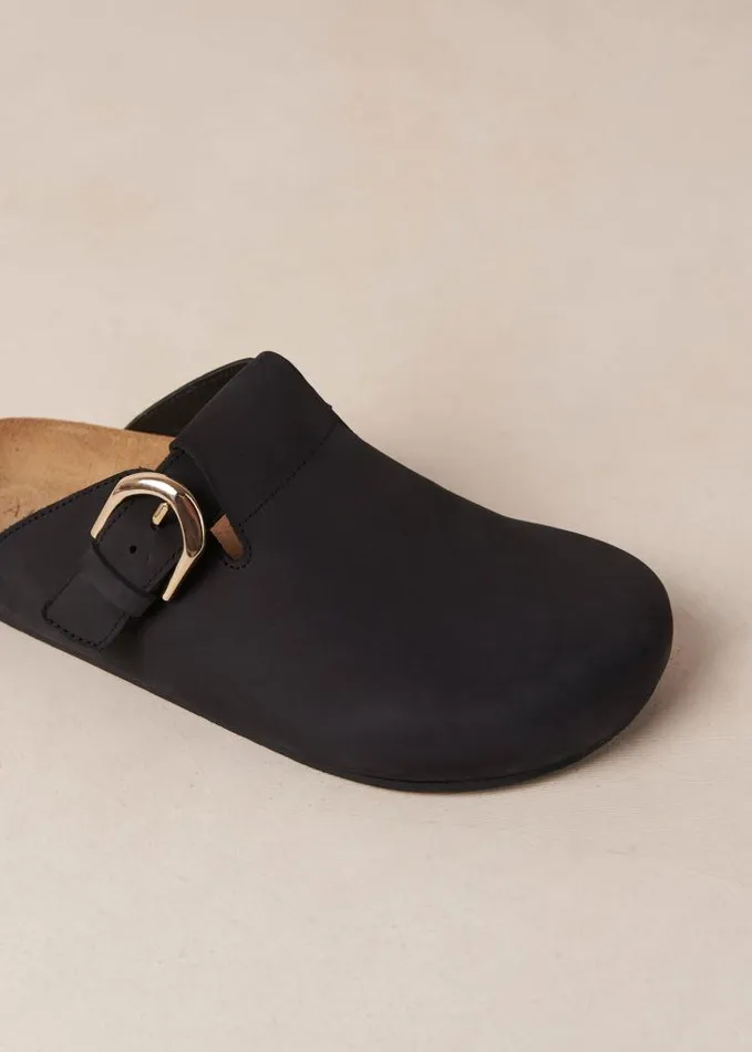 ALOHAS Mules Women Travis 8211 Black Leather Clogs
