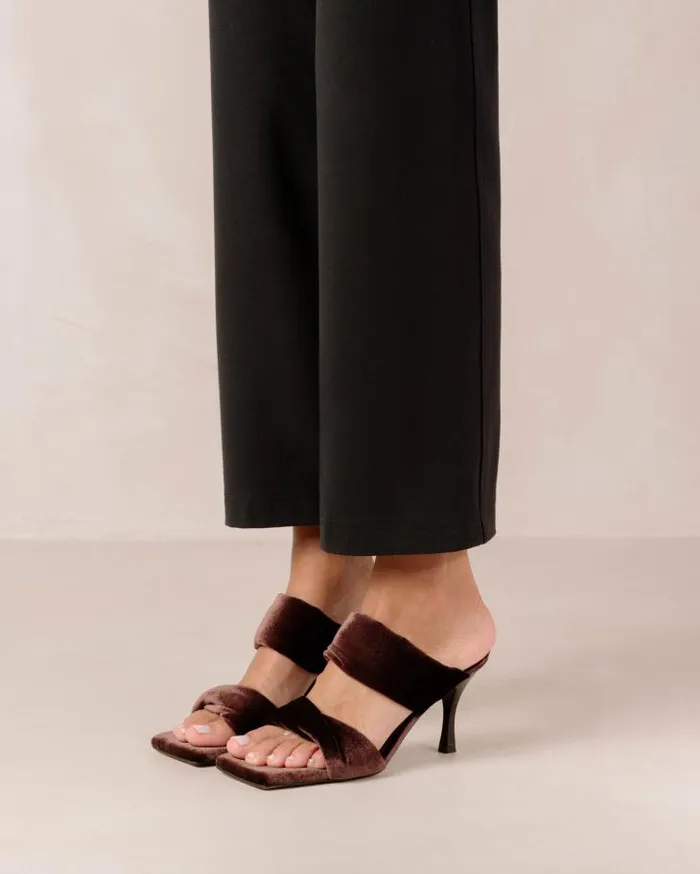 ALOHAS Mules Women Twist Strap 8211 Brown Velvet Mules